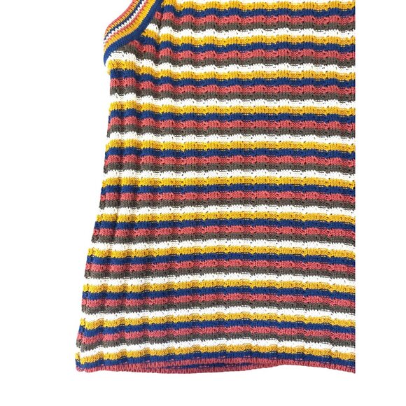 Veronica Beard Multicolor Striped Knit Sleeveless Tank Top Women's S Cotton Blen - Picture 11 of 15